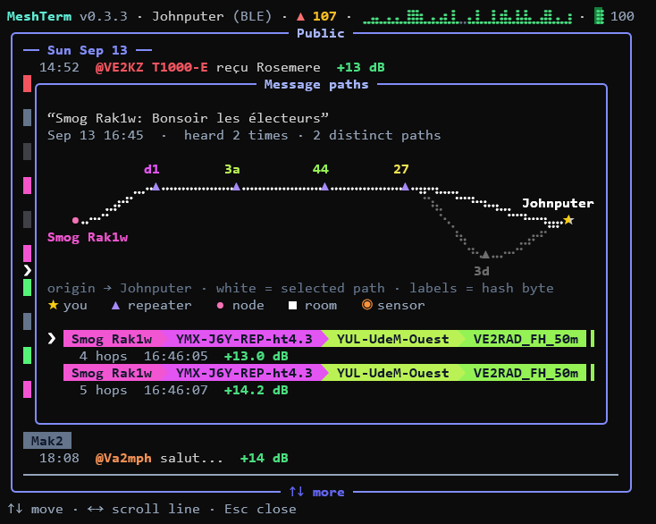 Message paths screenshot